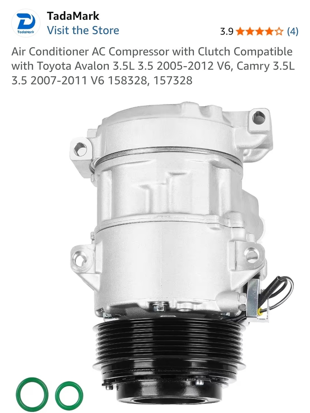 Air Conditioner AC Compressor with Clutch - Silver & Black
